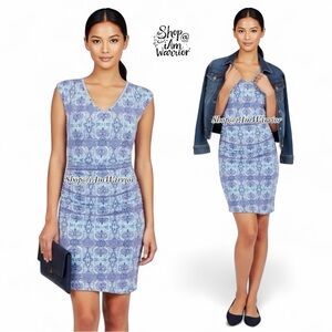 Kut from the Kloth blue ruched floral bodycon dress *shop@iamwarrior